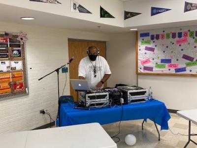 Photo of Assistant Principal by day and professional DJ- Desmond Dawkins!