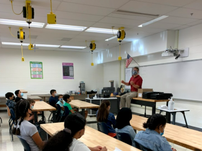 Photo of Mr. Green sharing all about engineering.