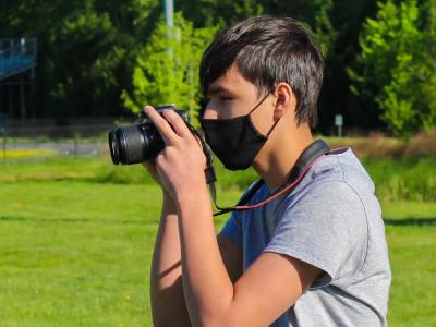Photo of student practicing photography