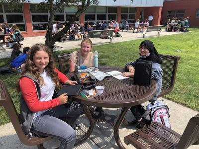 Photo of Eating outside in the sun really is that nice.  Lucky Panthers!